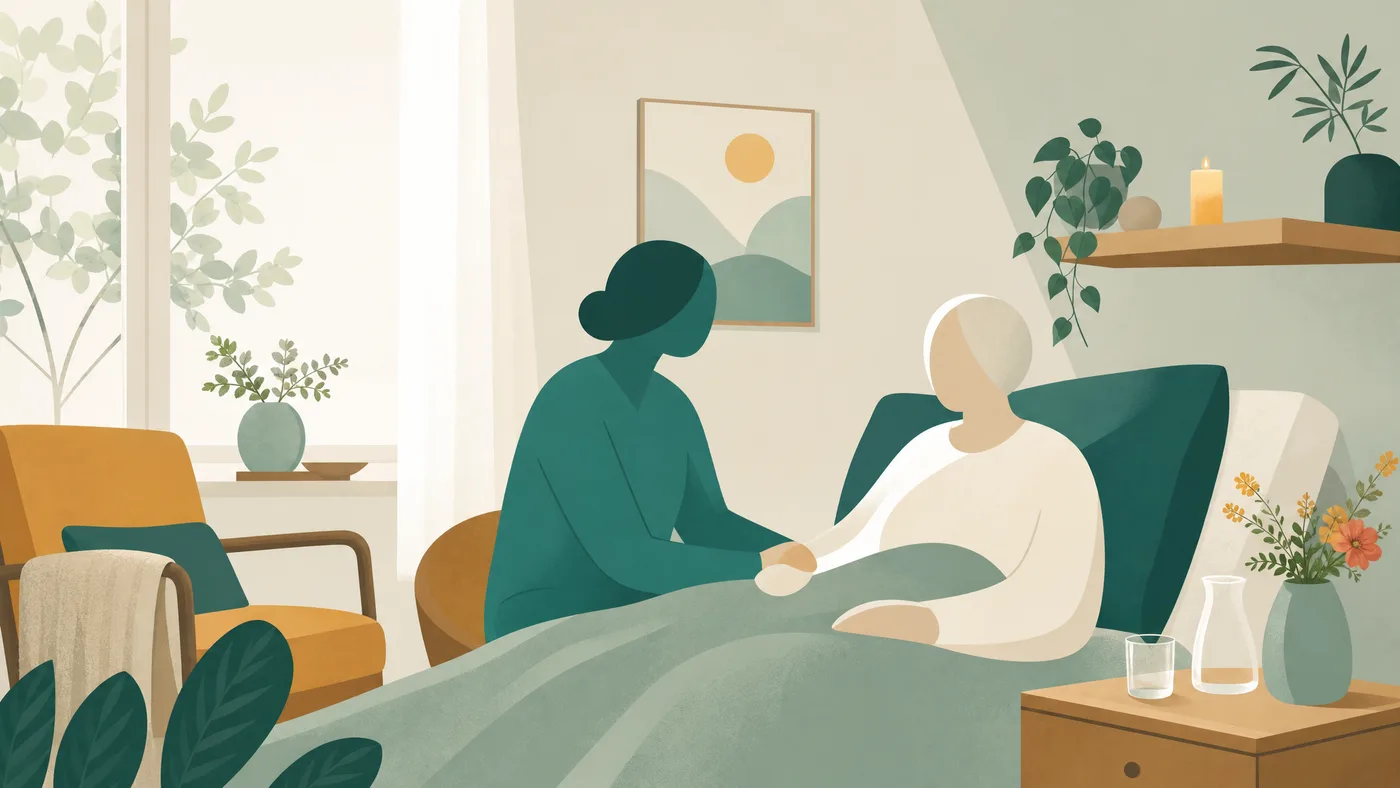 Illustration zum Thema Palliative Care zu Hause: erste Orientierung
